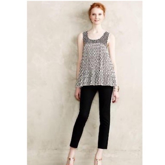 Deletta Anthropologie Pleated Diamond Tank Large - Picture 2 of 11